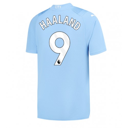 Maillot de foot Manchester City Erling Haaland #9 Domicile 2023-24 Manches Courte